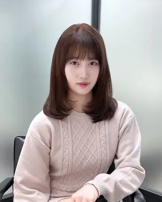 セミロング 韓国レイヤーカット 髪質改善▫️水野有真のヘアスタイル