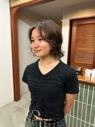 ショート パーマ ムナカタ アカリのヘアスタイル