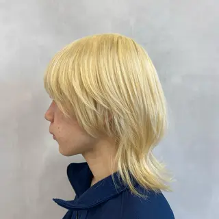 ミディアム カラー メンズ 🩵ブリーチカラー MIORI🩵のヘアスタイル