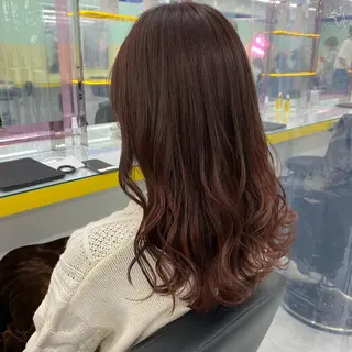 セミロング カラー ヘアアレンジ mai🍑暖色カラー /レイヤー💖のヘアスタイル