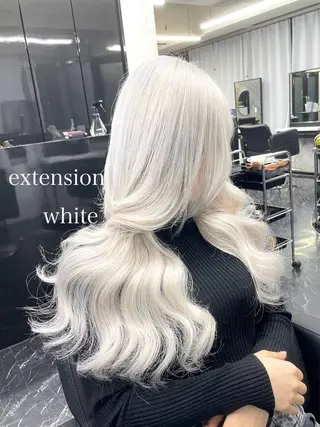 ロング カラー エクステ🩵ブリーチ 韓国ヘア🩵KAEのヘアスタイル