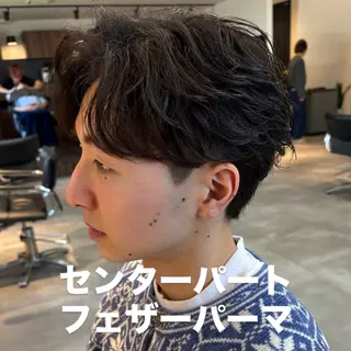 パーマ メンズ 保立フェザーパーマ 大人メンズヘア船橋駅のヘアスタイル