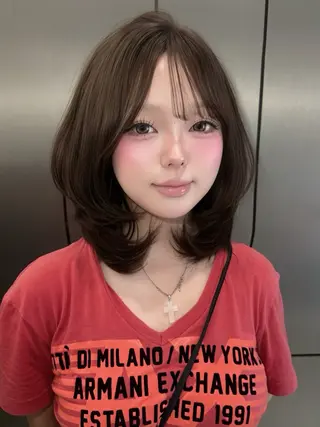 ミディアム カラー ゆうな/レイヤー‎ 🎀艶カラー/‎京都のヘアスタイル