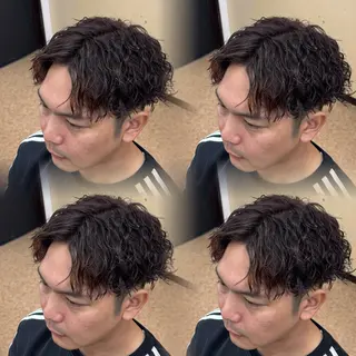 ミディアム メンズ 焼津メンズパーマ特化 大石雄生のヘアスタイル