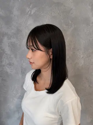 セミロング 艶髪カラー/髪質改善 細貝 舞利のヘアスタイル