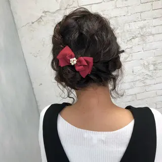 ショート ヘアアレンジ Acchon/心斎橋 💚ダブルカラーのヘアスタイル