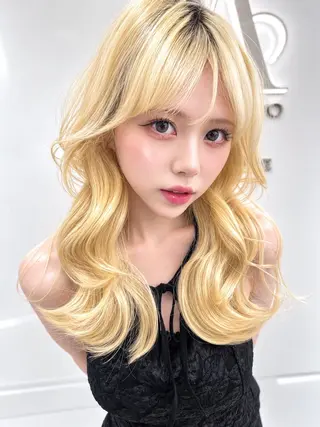 ロング カラー 盛れる顔周り✨韓国 レイヤーkanatoのヘアスタイル