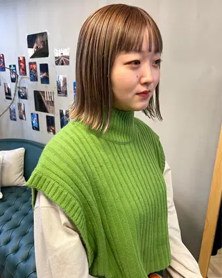 ミディアム カラー パーマ ヘアアレンジ メンズ キッズ ネイル マツエク・マツパ アイブロウ tatsumi/ボブ ウルフ/レイヤーのヘアスタイル