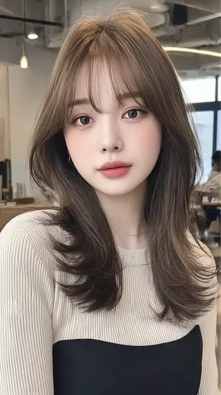 ロング カラー 韓国×艶ハイトーンが かわいい✨️リオ🍒のヘアスタイル