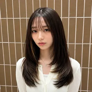 セミロング カラー ヘアアレンジ 🫧髪質改善/透明感 レイヤー/サスケ🫧のヘアスタイル