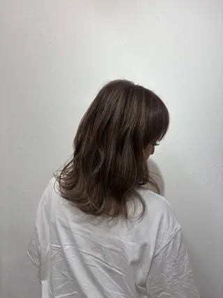 セミロング カラー 京都駅/透明感カラー 🖤sakiのヘアスタイル