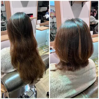 ミディアム ツキダテ ユイのヘアスタイル