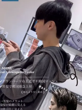 ショート メンズ パーマ メンズ/남자머리✂️ ダウンパーマ/成富のヘアスタイル