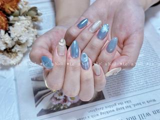 セミロング カラー ネイル Le’a NailSalonのネイルデザイン