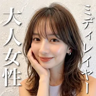 ミディアム カラー ブリーチ縮毛矯正飛我 韓国ヘア🫧のヘアスタイル