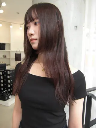 ロング オカモト ハルカのヘアスタイル