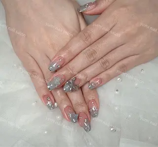 ネイル shineジェル& チップ長さだしのネイルデザイン
