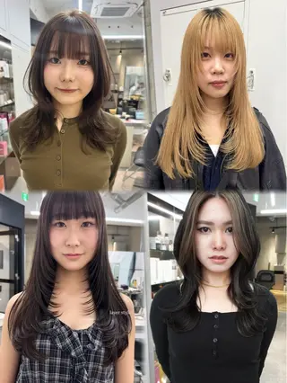 カラー ✨ブリーチ/顔周り レイヤー¦YUKA✨のヘアスタイル