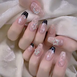 ネイル 渋谷／チップ長さ出し 👑アプレgel-xのネイルデザイン