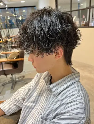 パーマ メンズ メンズパーマ特化/ シャドウ/波巻/陸翔のヘアスタイル