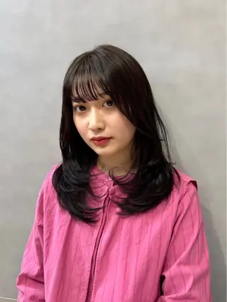 セミロング カラー 我舞谷 将人のヘアスタイル