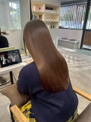 ロング パーマ 🍒モテ暖色カラー × うる艶✧ ゆなのヘアスタイル