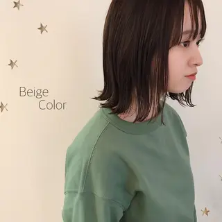 ミディアム カラー 市川 千夏のヘアスタイル
