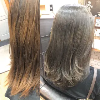 ミディアム カラー THREE 関根大のヘアスタイル