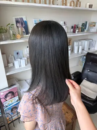 セミロング カラー ベージュ/透け感 カラー.nano🎀のヘアスタイル