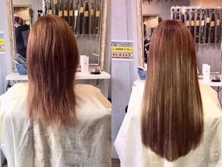 カラー ロング ヘアアレンジ 大阪レミーエクステ チビ編み込みのヘアスタイル