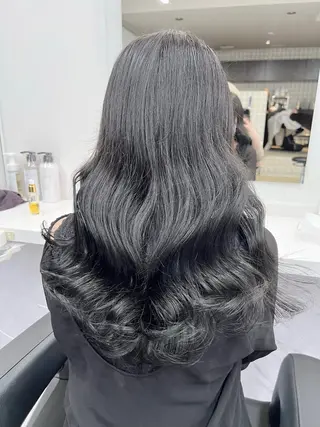 ロング カラー パーマ ヘアアレンジ メンズ 上品＆韓国風 🥀海心🥀のヘアスタイル