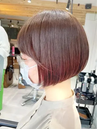 ショート ボブ/縮毛/レイヤー モトナリのヘアスタイル