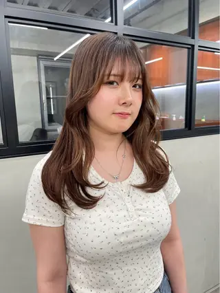 セミロング 横浜/メンズカット 曲がる縮毛矯正のヘアスタイル