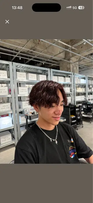 ショート カラー パーマ メンズ 久富 飛義のヘアスタイル