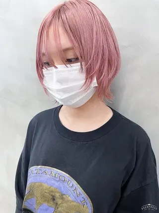 ミディアム カラー パーマ ヘアアレンジ メンズ ハイトーン/レイヤー 🌸さくらのヘアスタイル