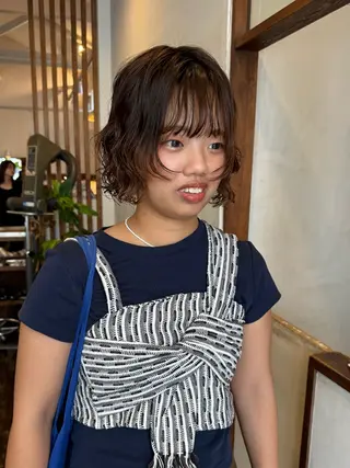 ミディアム パーマ MOK大阪梅田店 Asahiのヘアスタイル