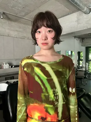 ショート パーマ ボブ/似合わせ レイヤーcocomoのヘアスタイル