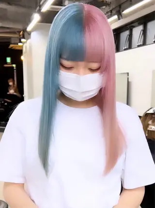 ロング 坂齋大地/レイヤー/ ミルクティーのヘアスタイル