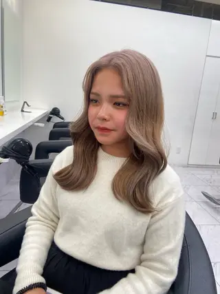 セミロング カラー ヘアアレンジ Over hair_ misakiのヘアスタイル