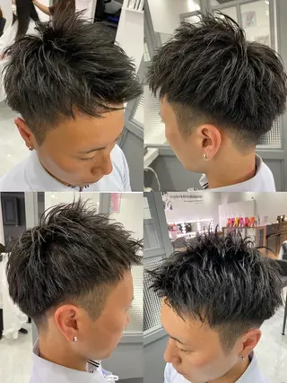 ショート カラー パーマ ヘアアレンジ メンズ 🔥メンズパーマ 特化 渡辺一翔のヘアスタイル