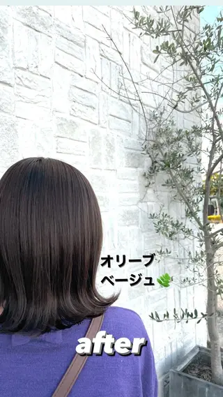 ミディアム カラー たなか りなのヘアスタイル