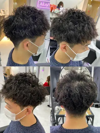 ショート カラー パーマ ヘアアレンジ メンズ 🔥メンズパーマ 特化 渡辺一翔のヘアスタイル