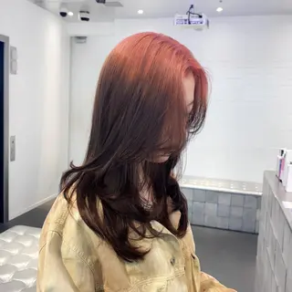セミロング カラー ヘアアレンジ 🎀モテ暖色× エクステ🎀あかりのヘアスタイル