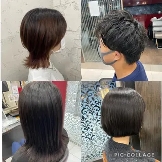 ショート パーマ グレージュ達人/赤み 消し/ブリーチ/岩崎のヘアスタイル