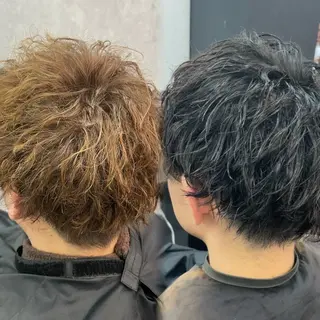 ショート カラー パーマ ヘアアレンジ メンズ COEUR🌟 TOMOYAのヘアスタイル