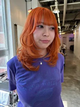 ミディアム ness／rina ／透明感カラーのヘアスタイル