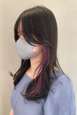 セミロング カラー 韓国透明感カラー 髪質改善🫧のヘアスタイル