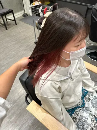 ミディアム カラー 艶髪レイヤー上田 紗也🇰🇷💗のヘアスタイル