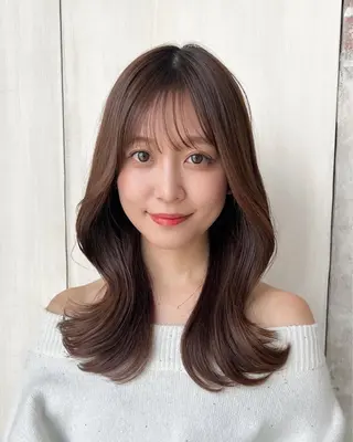 セミロング 🧡くびれヘア/前髪 顔周り🧡久原結衣のヘアスタイル
