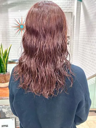 セミロング カラー パーマ appiis 柳田葵　横浜のヘアスタイル